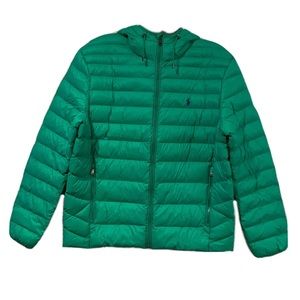Polo Ralph Lauren Men’s Green Packable Puffer Jacket Water Repellent NWT